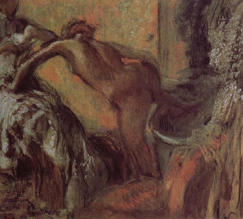 After bath, Edgar Degas